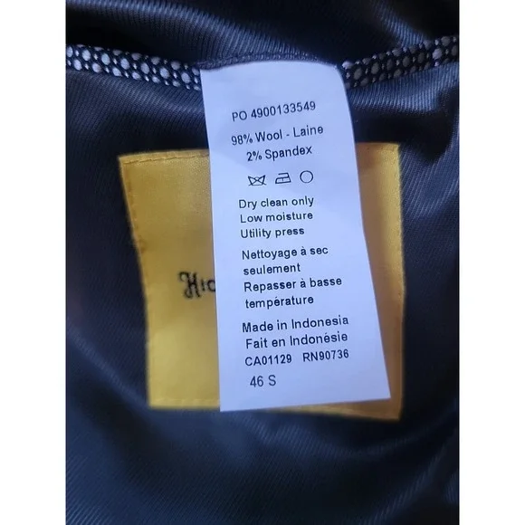 Hickey‎ Freeman Men's Suit Size 46S Black 98% Wool - Picture 9 of 9